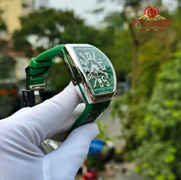 Franck Muller Vanguard V45 Yachting Quadrante Verde Cinturino in Pelle 1:1 Replica ABF 45mm Orologio - immagine 5