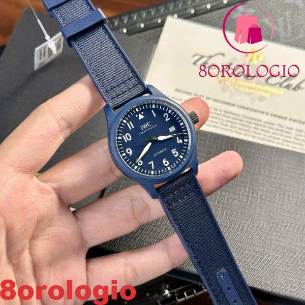 IWC Pilot’s Watch Laureus Sport Blue Ceramic Blue Dial Replica Migliore Copia 41mm V7 Factory Orologio - immagine 6