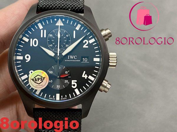 IWC Pilots Chronograph Top Gun IW389001 Black Ceramic Migliore Replica APSF 44mm Orologio - immagine 5
