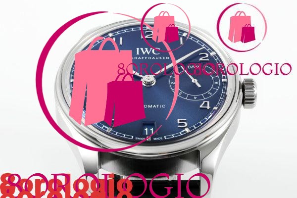 IWC Portugieser IW501704 Automatico Quadrante Blu Cinturino in Pelle Nera Miglior Replica APSF 42mm Orologio - immagine 6