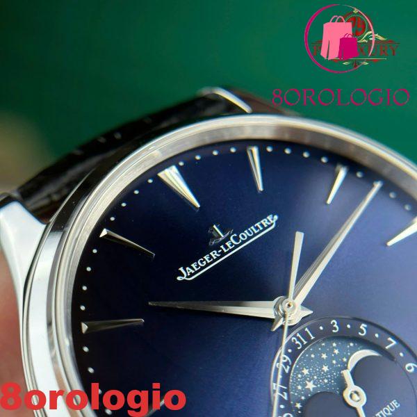 Jaeger-LeCoultre Master Ultra Thin Moon Quadrante Blu Pelle Migliore Replica APSF 39mm Orologio - immagine 7