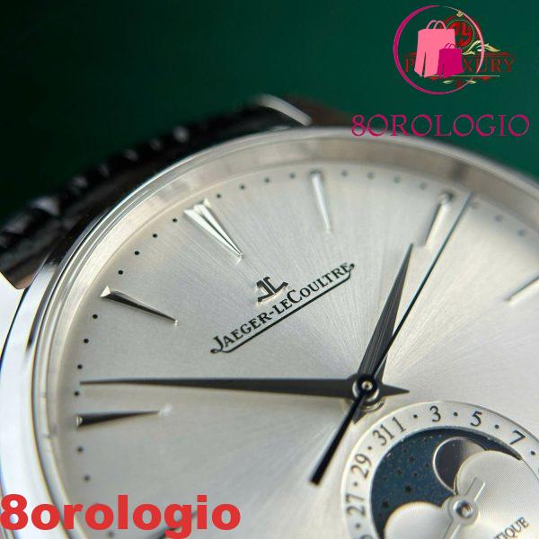 Replica Migliore di Jaeger-LeCoultre Master Ultra Thin Moon Quadrante Argento Pelle APSF 39mm Orologio - immagine 8