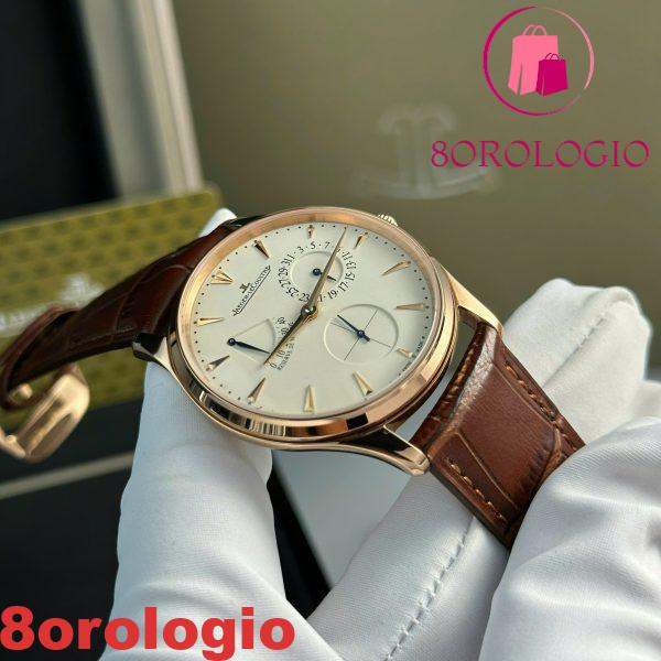 Jaeger-LeCoultre Master Ultra Thin Reserve De Marche Oro Rosa Quadrante Champagne Cinturino in Pelle Miglior Replica ZF 39mm Orologio - immagine 9