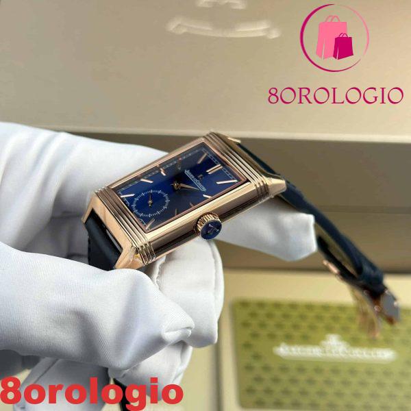 Jaeger-LeCoultre Reverso Tribute Monoface Small Seconds Oro Rosa Quadrante Blu Migliore Replica MGF 45.6×27.4mm Orologio - immagine 6