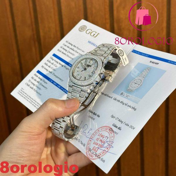 Patek Philippe Nautilus 5711 Iced Out Moissanite Replica di Migliore Qualità 40mm Orologio - immagine 6