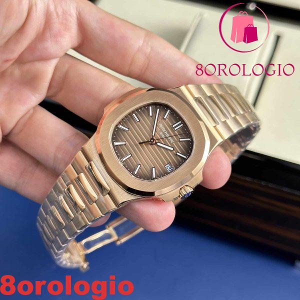 Patek Philippe Nautilus 5711/1R-001 Oro Rosa Quadrante Marrone Migliore Replica 40mm Orologio - immagine 5