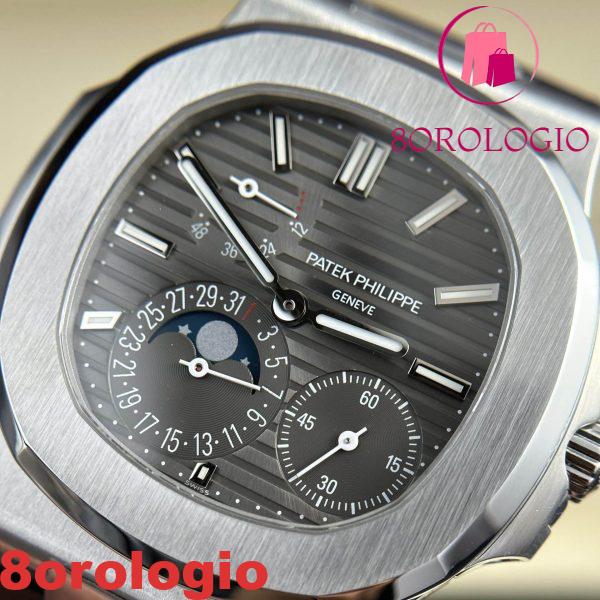 Patek Philippe Nautilus 5712G-001 Quadrante Grigio Pelle Replica Migliore Qualità PPF V2 40mm Orologio - immagine 7