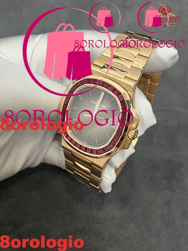 Patek Philippe Nautilus 5723/112R-001 18K Oro Massiccio Rubino Naturale 40mm Replica Orologio - immagine 5