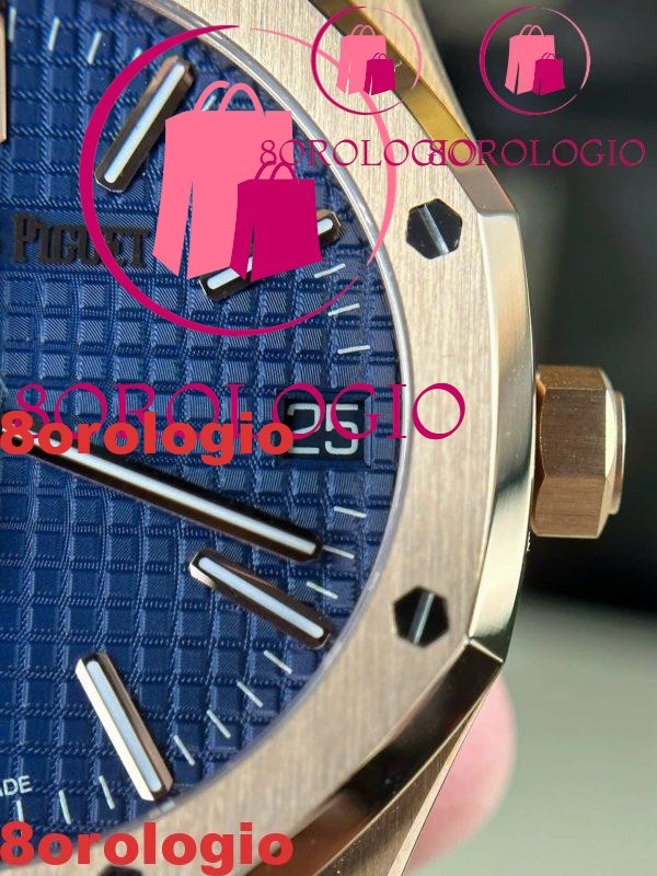Audemars Piguet Royal Oak 15510OR 50th Anniversary Quadrante Blu Pelle Migliore Replica APSF 41mm Orologio - immagine 6