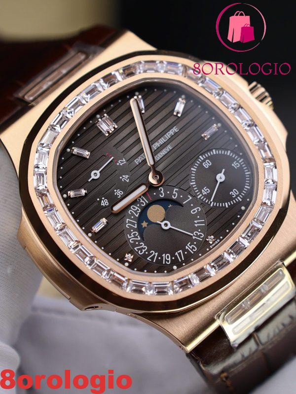 Patek Philippe Nautilus 5724R-001 Oro Rosa Quadrante Grigio Replica 1:1 PPF V3 40mm Orologio - immagine 6