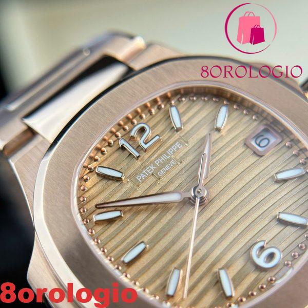 Orologio da donna Patek Philippe Nautilus 7010/1R Quadrante dorato Oro rosa Quarzo Replica migliore 32mm Orologio - immagine 5