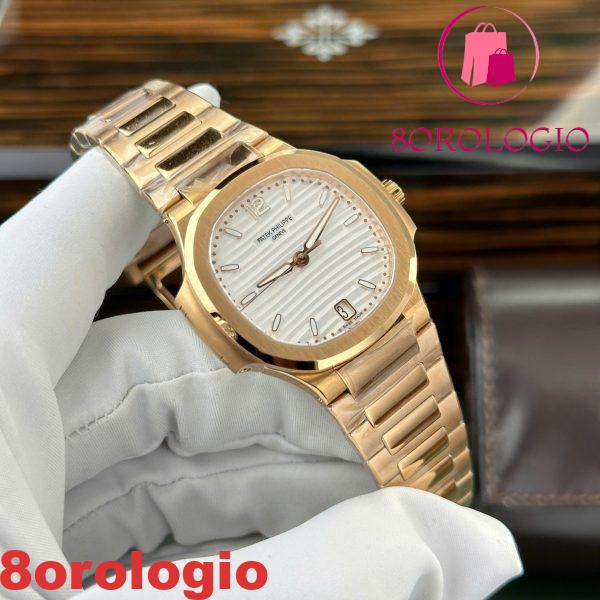 Patek Philippe Nautilus 7118/1R-001 Oro Rosa Quadrante Bianco Replica Migliore 3KF 35.2mm Orologio - immagine 5