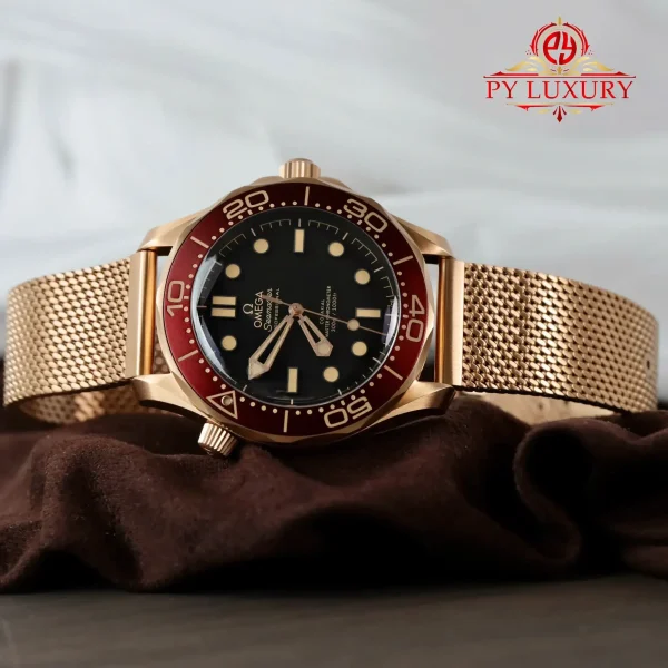 Omega Seamaster Diver 300M Bronze Gold su Quadrante Nero Bronze Gold 1:1 Miglior Replica VSF 42mm Orologio - immagine 8