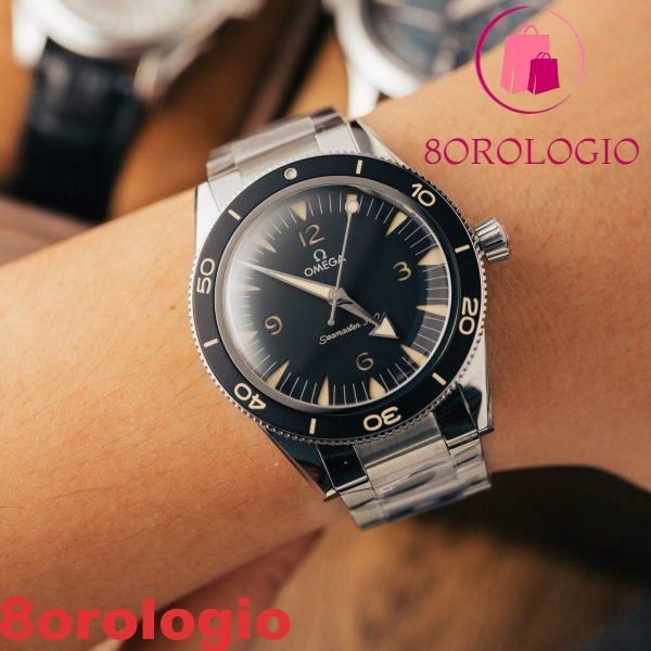 Omega Seamaster 300 Heritage Quadrante Nero Bracciale in Acciaio Miglior Replica VSF 41mm Orologio - immagine 5