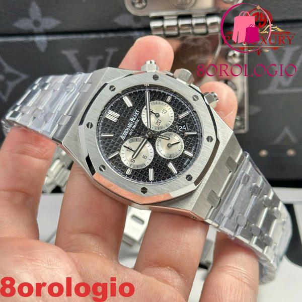 Replica Audemars Piguet Royal Oak 26331ST Cronografo Quadrante Nero Super Clone APW 41mm Orologio - immagine 11