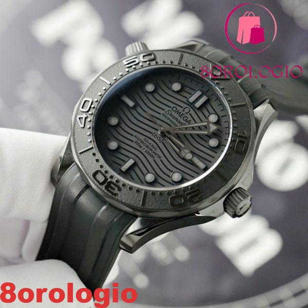Omega Seamaster Diver 300M Black Black Ceramica Cinturino in Gomma Migliore Replica VSF 43.5mm Orologio - immagine 8