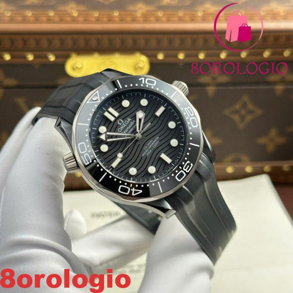 Omega Seamaster Diver 300M Ceramica Nera Quadrante Nero Cinturino in Gomma Migliore Replica VSF 43.5mm Orologio - immagine 8