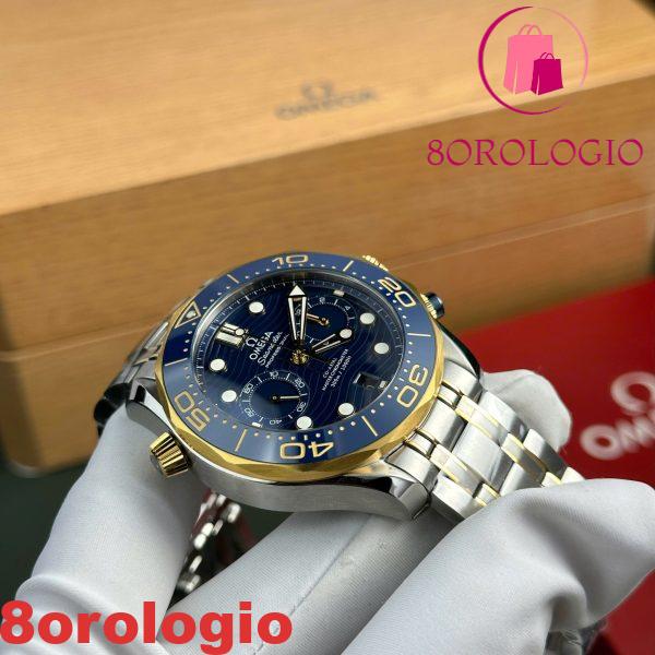 Omega Seamaster Diver 300M Chronograph Due Tono Quadrante Blu Miglior Replica N1 Factory 44mm Orologio - immagine 6