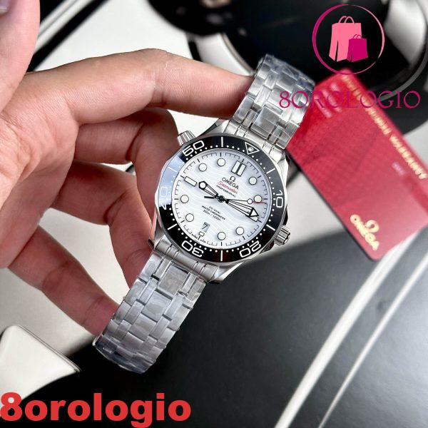 Omega Seamaster Diver 300M Steel White Replica Migliore 42mm Orologio - immagine 5