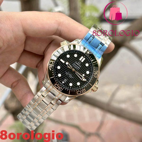 Omega Seamaster Diver 300M Bicolore Oro Rosa Quadrante Nero Miglior Replica 42mm Orologio - immagine 6