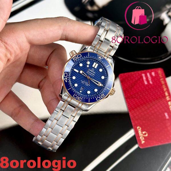 Omega Seamaster Diver 300M Bicolore Oro Giallo Quadrante Blu Replica Migliore 42mm Orologio - immagine 7