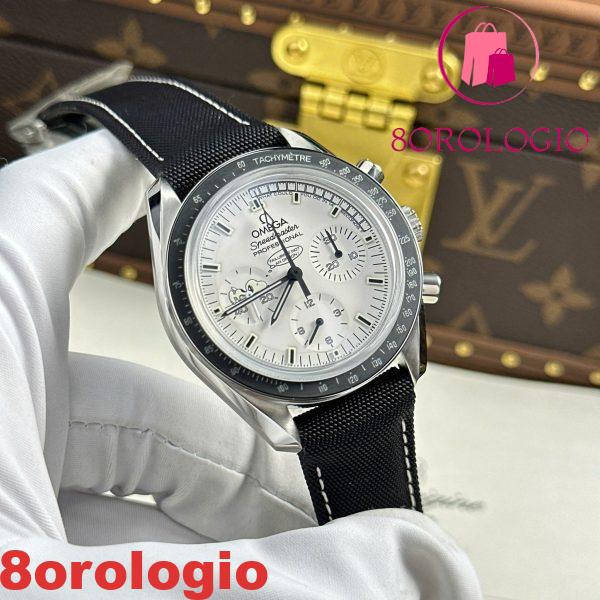 Omega Speedmaster Apollo 13 Silver Snoopy Award Quadrante Bianco Cinturino in Tessuto Replica 42mm Orologio - immagine 7