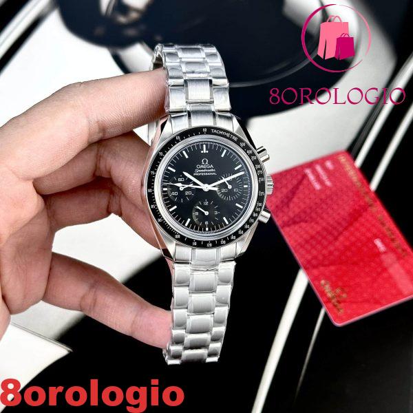 Replica Svizzera Omega Speedmaster Moonwatch Chronograph Quadrante Nero 42mm Orologio - immagine 6