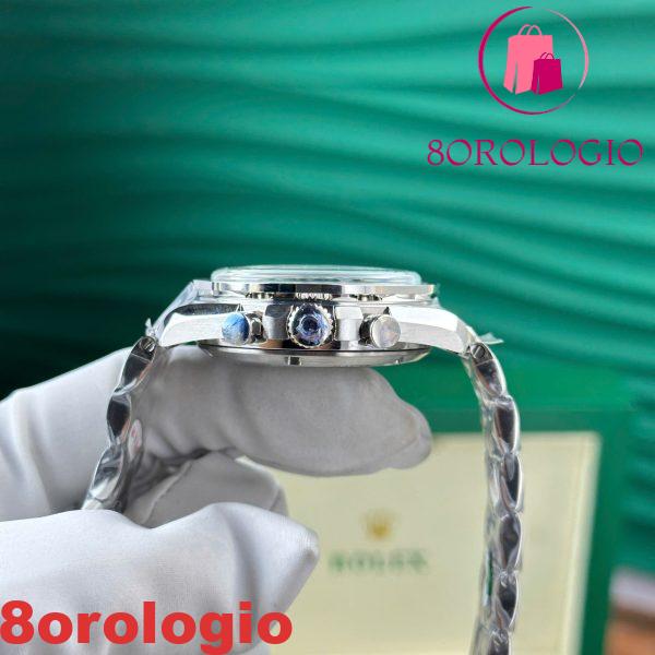 Omega Speedmaster Moonwatch Chronograph Quadrante Argento Lunetta Nera Replica 42mm Orologio - immagine 5