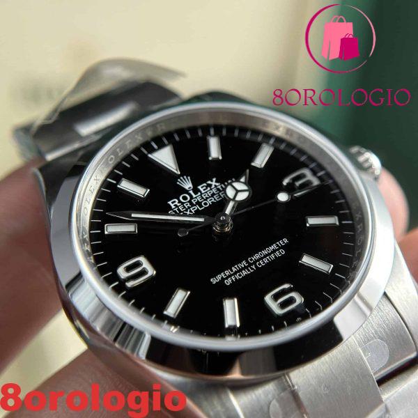 Rolex Explorer 124270 Quadrante Nero Replica di Migliore Qualità Clean Factory 36mm Orologio - immagine 8