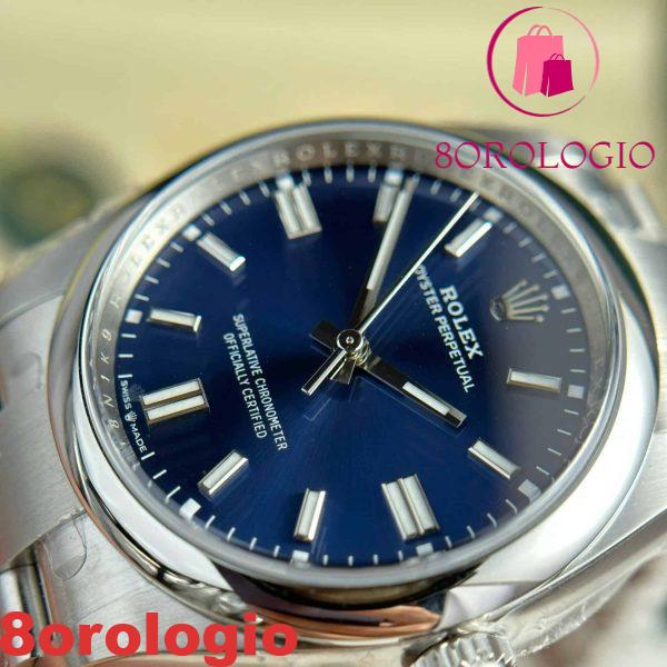 Rolex Oyster Perpetual 126000 Quadrante Blu Replica Clean Factory 36mm Orologio - immagine 8