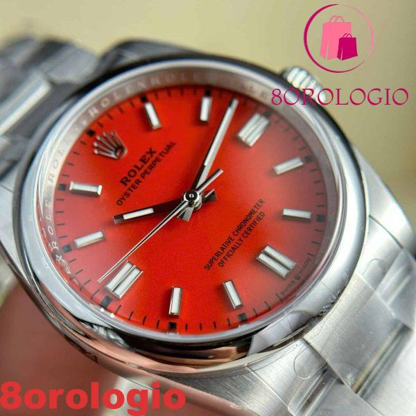 Replica Rolex Oyster Perpetual 126000 Quadrante Rosso Corallo 1:1 Clean Factory 36mm Orologio - immagine 6