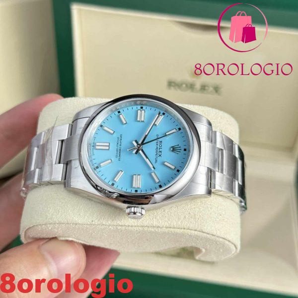 Rolex Oyster Perpetual 41 124300 Quadrante Blu Turchese Migliore Replica Clean Factory Orologio - immagine 7