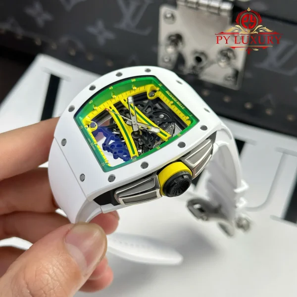 Richard Mille RM 61-01 Yohan Blake Asia Limited Edition Ceramica Bianca 1:1 Migliore Replica ZF 42.7mm X 50.23mm Orologio - immagine 10