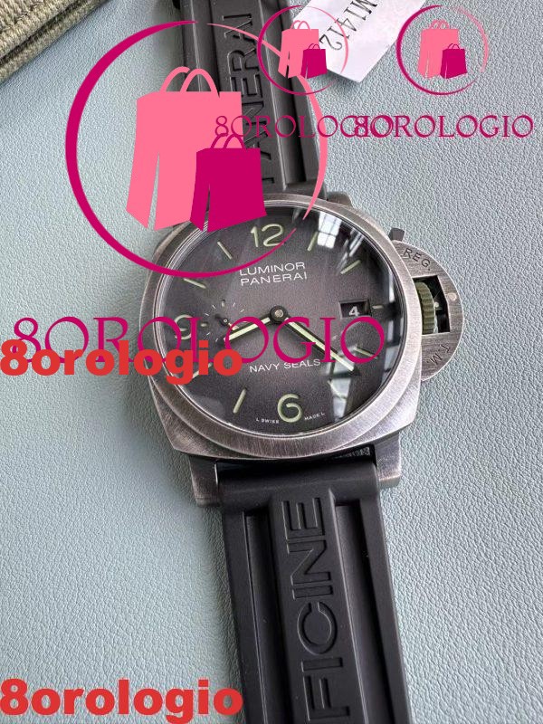Panerai Luminor Marina Navy Seals PAM01412 Quadrante Grigio Cinturino in Gomma Miglior Replica VSF 44mm Orologio - immagine 5