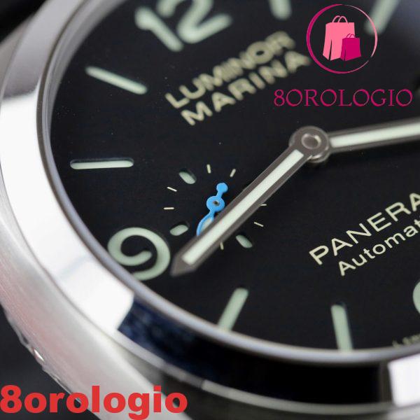Panerai Luminor Marina Acciaio Quadrante Nero PAM1312 Pelle Miglior Replica VSF 44mm Orologio - immagine 7