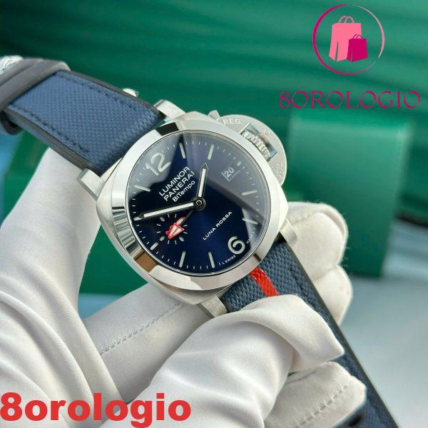 Panerai Luminor Quaranta BiTempo Luna Rossa PAM01404 Quadrante Blu Cinturino in Gomma Miglior Replica VSF 40mm Orologio - immagine 7