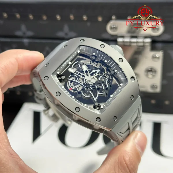 Richard Mille RM055 Bubba Watson Tutto Grigio Titanio e Ceramica 1:1 Miglior Replica ZF 42.7mm Orologio - immagine 9