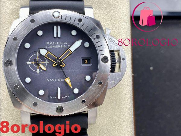 Panerai Submersible GMT Navy Seals PAM 1323 Quadrante Grigio Cinturino in Gomma Miglior Replica VSF 44mm Orologio - immagine 5