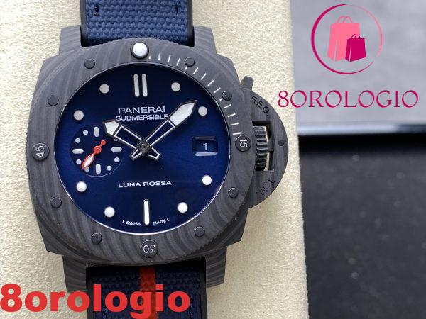 Panerai Submersible QuarantaQuattro Luna Rossa Ti-Ceramitech PAM1466 Quadrante Blu 1:1 Migliore Replica VSF 44mm Orologio - immagine 6