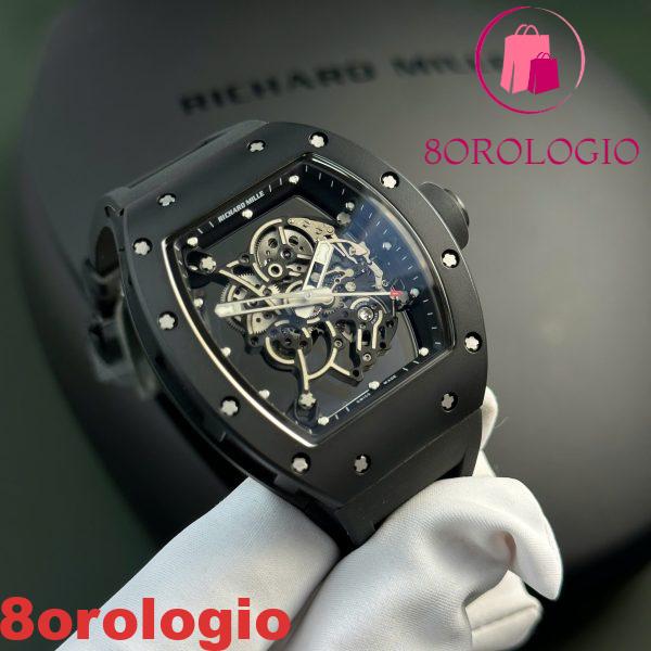 Richard Mille RM055 Bubba Watson Tutto Nero Ceramica Cinturino in Gomma Migliore Replica BBR V4 42.7mm Orologio - immagine 10