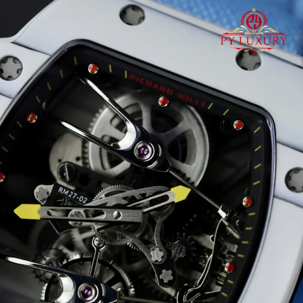 Richard Mille RM27-02 Rafael Nadal Tourbillon Fibra di Carbonio Bianca Migliore Replica 39.7 X 47.7mm Orologio - immagine 6