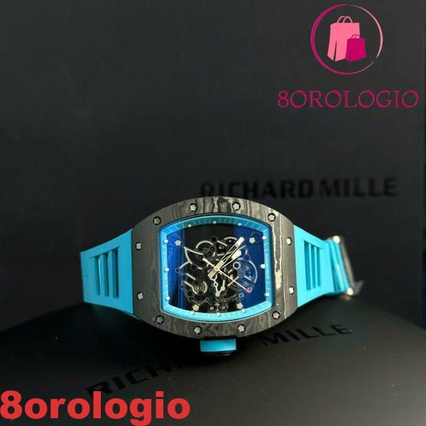 Richard Mille RM055 Bubba Watson Yas Marina Circuit Carbon TPT Cinturino in Gomma Blu Replica 1:1 Super Clone ZF 42.7mm Orologio - immagine 11