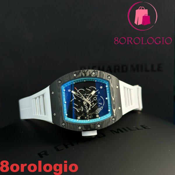 Richard Mille RM055 Yas Marina Circuit Carbon TPT Cinturino in Gomma Bianca Replica 1:1 Super Clone ZF 42,7 mm Orologio - immagine 11