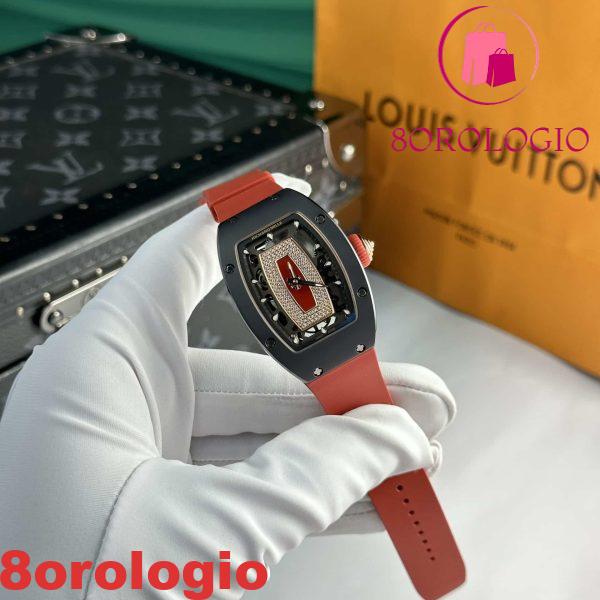 Richard Mille RM07-01 BlackCeramic Red Lip Rose Gold Red Rubber Migliore Replica 45.32 X 32.3mm Orologio - immagine 5