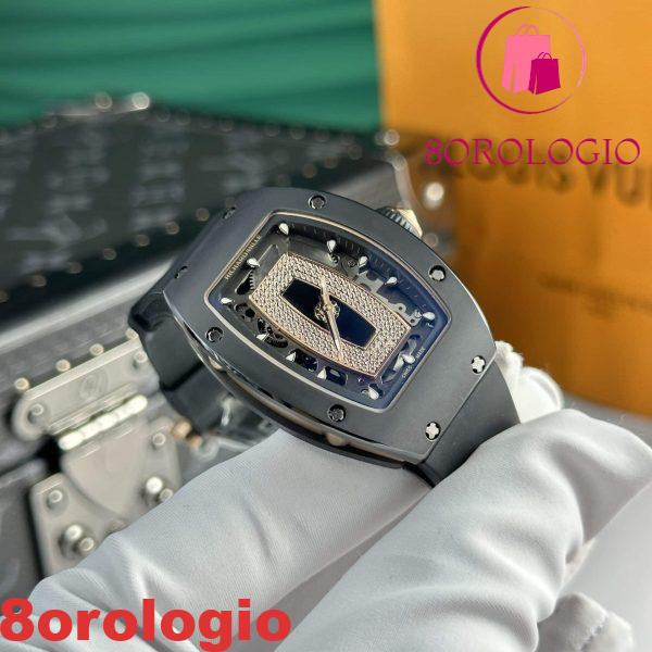 Richard Mille RM07-01 Ceramic Oro Rosa Nero Lip Migliore Replica 45.32 X 32.3mm Orologio - immagine 5