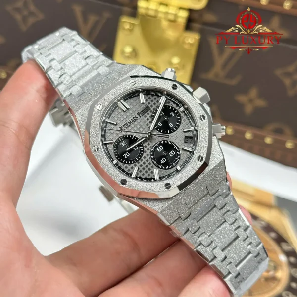 Audemars Piguet Royal Oak Chronograph 26240BC Frosted White Gold Quadrante Grigio 1:1 Migliore Replica APSF 41mm Orologio - immagine 10