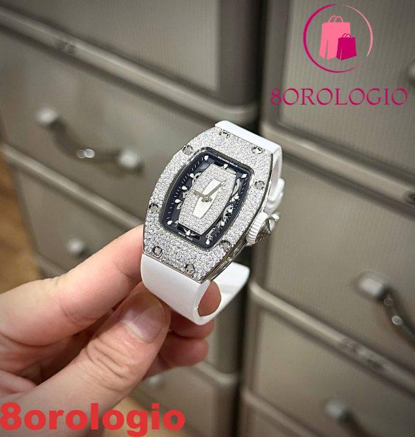 Richard Mille RM07-01 Lady White MOP Lip Snow Diamonds Custom Moissanite Replica 45.32×32.3 mm Orologio - immagine 5