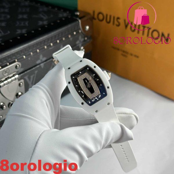 Richard Mille RM07-01 Ceramica Bianca Black Lip Migliore Replica 45.32 X 32.3mm Orologio - immagine 5