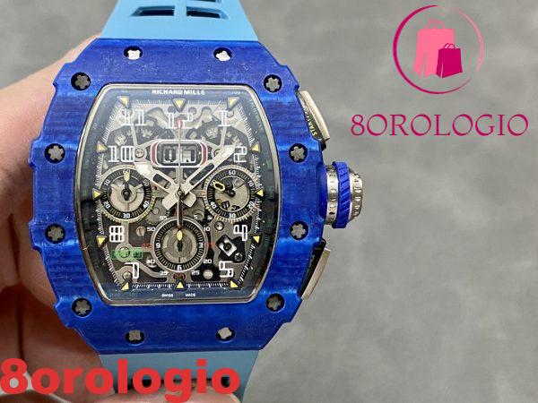 Richard Mille RM11-03 Jean Todt 50th Anniversary Chronograph Fibra di Carbonio Blu Replica KVF 49.94 X 44.5mm Orologio - immagine 6