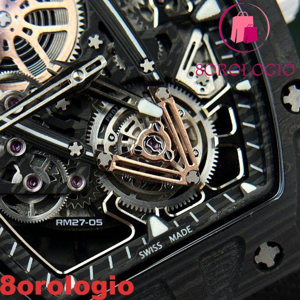 Replica Richard Mille RM27-05 Rafael Nadal Fibra di Carbonio Nera 37,25×47,25mm Orologio - immagine 6